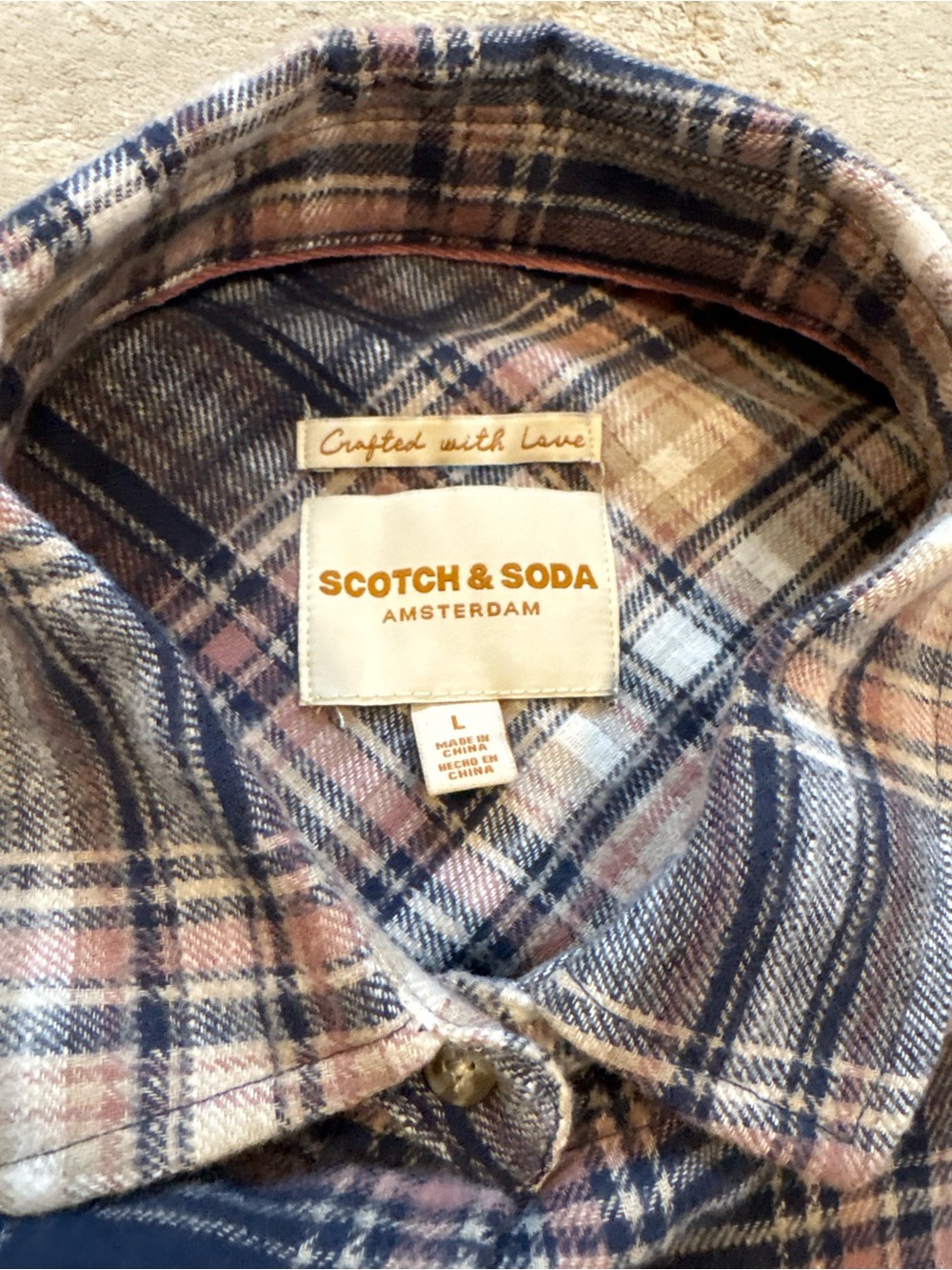 Scotch & Soda Cropped Plaid Button Down Flannel Collared Shirt Size Large - Picture 5 of 12